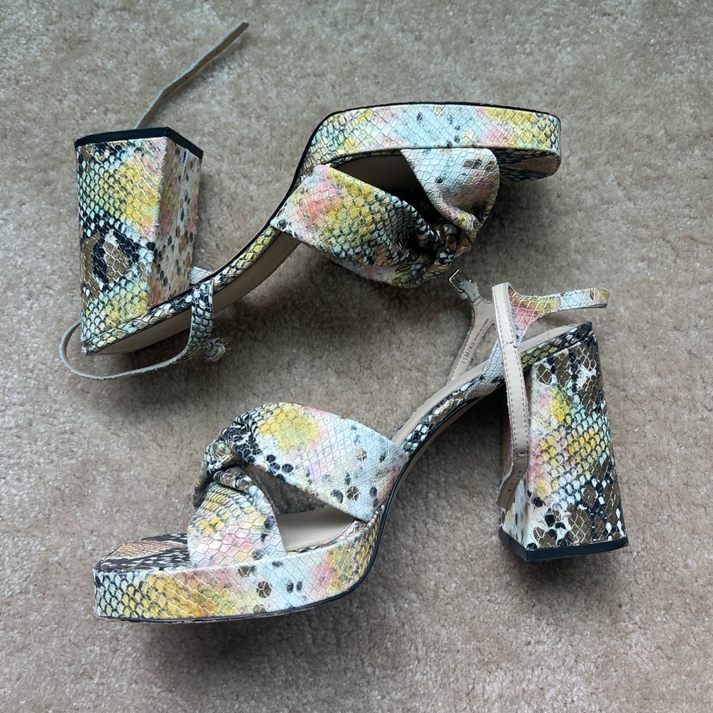 Vince Camuto Snake Skin Chunky Platform Sandal